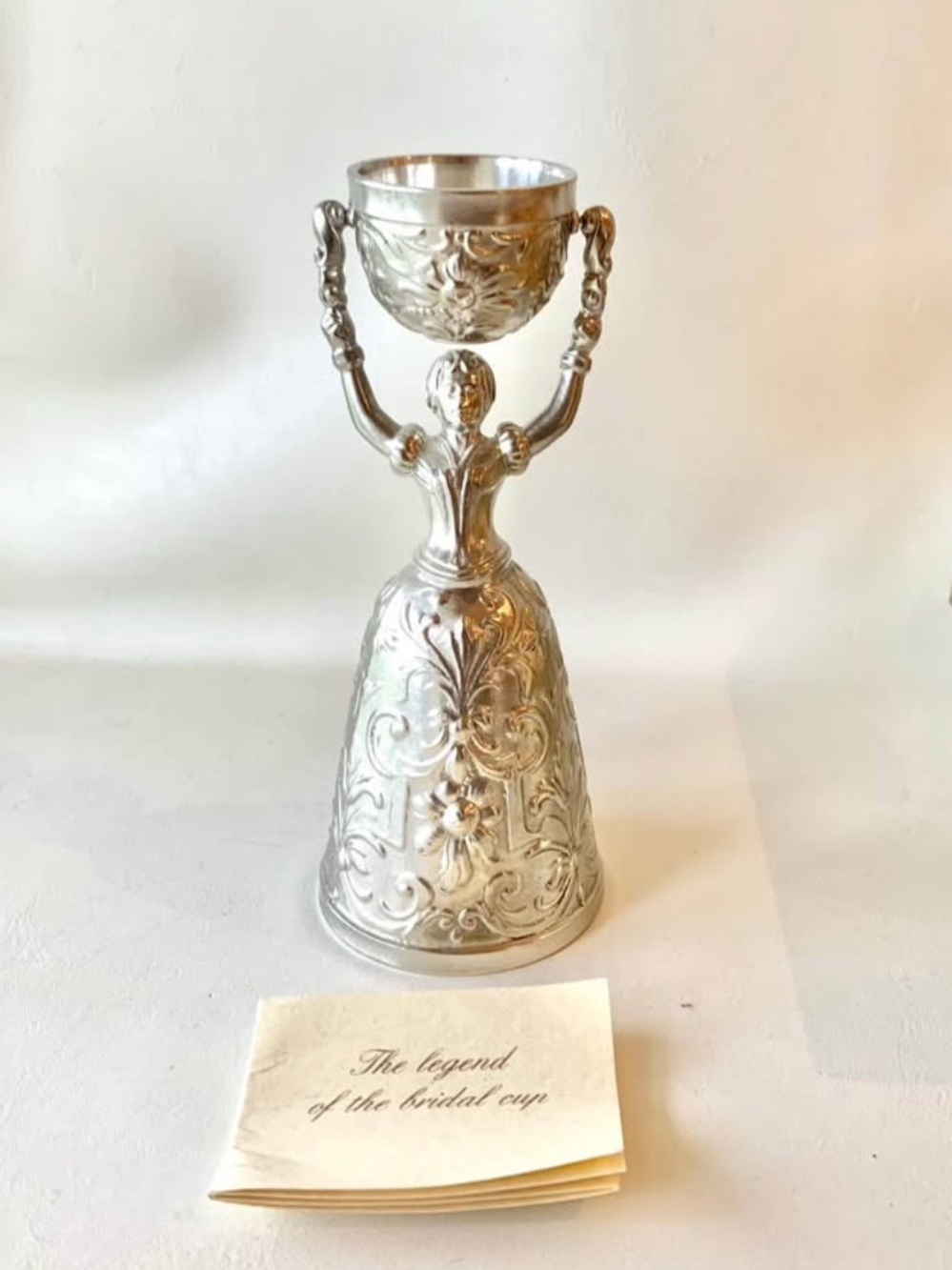 Decorative Silver Bridal Cup Figurine